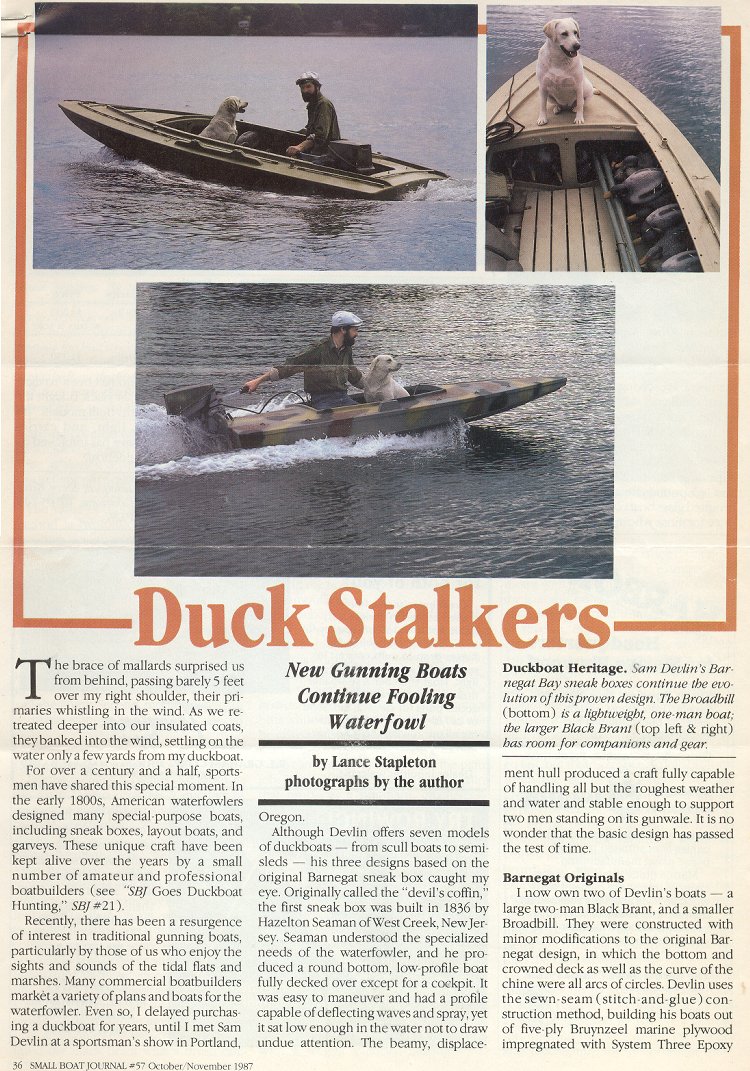The Duck Hunter's Boat Page